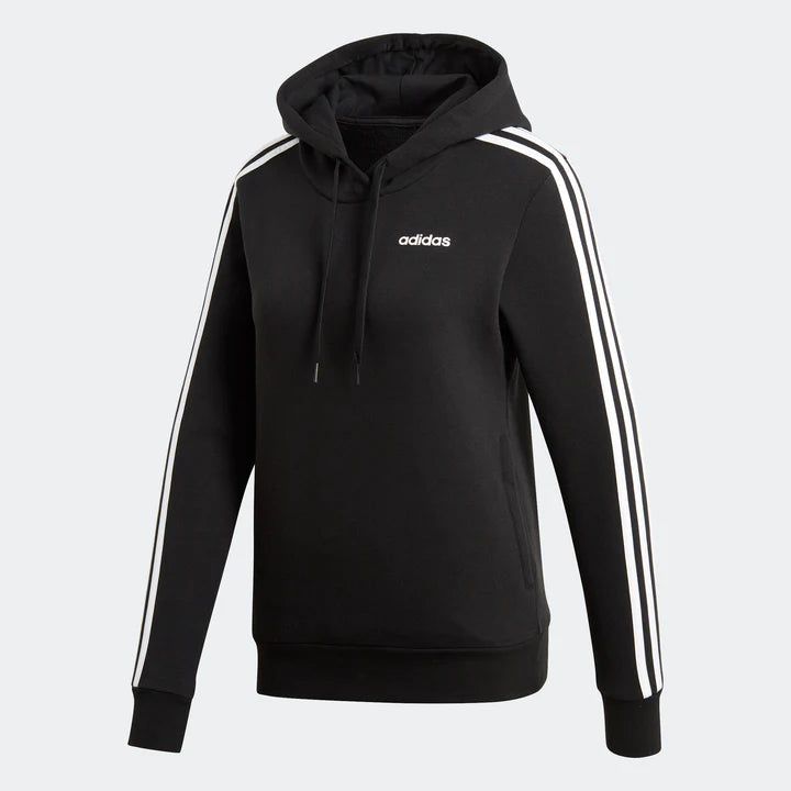 Adidas Women s Essential Fleece 3 Stripe Zip Hoodie Black White
