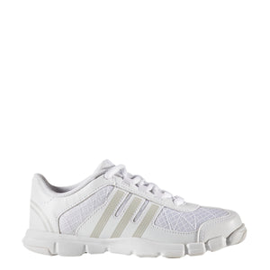 adidas triple cheer shoes white peach metallic grey b35539 kids youth girls juniors cheerleading shoe