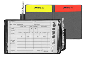 kwik goal soccer referee wallet 15b501 red yellow cards score sheet pencil