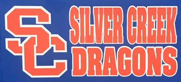 stadium chair heat seal transfer silver creek high school indiana schs dragons